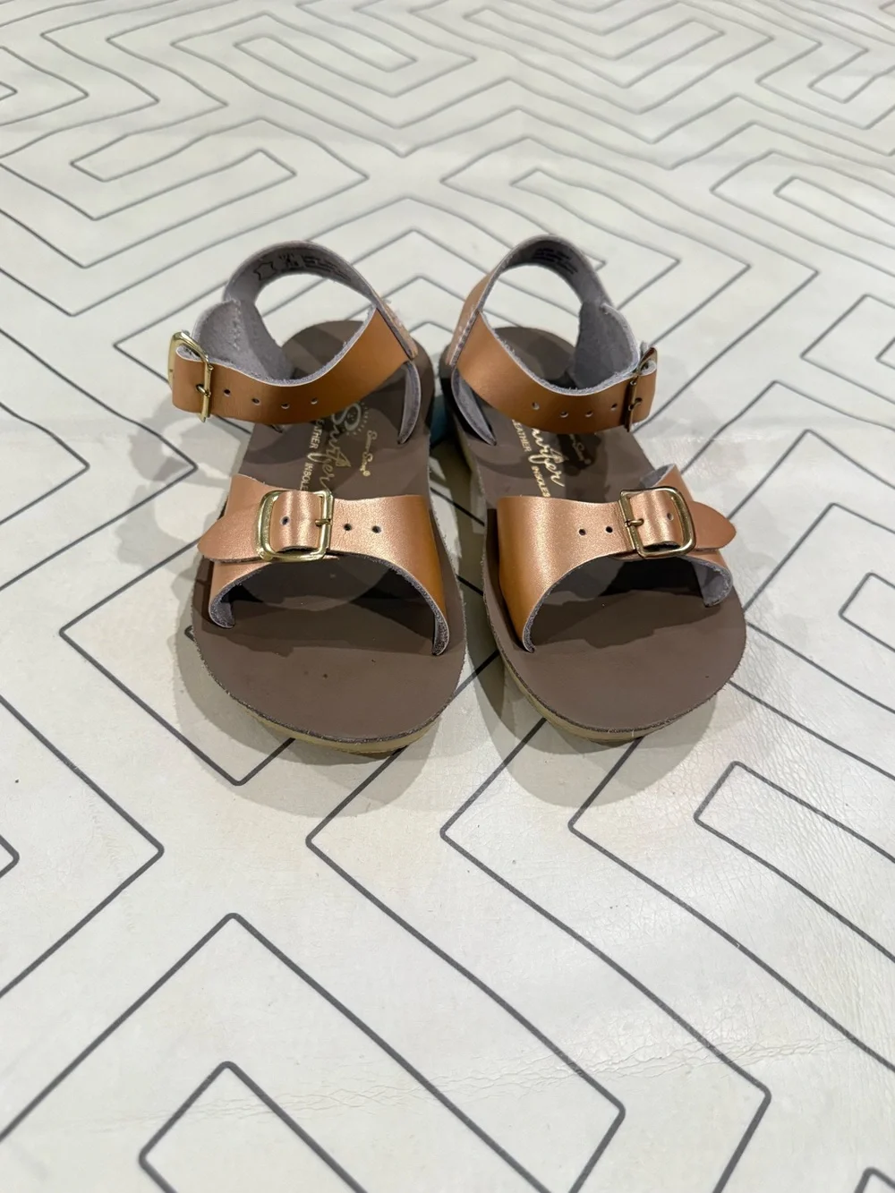 Sun and Sand Rose Gold Buckle Strap Sandals